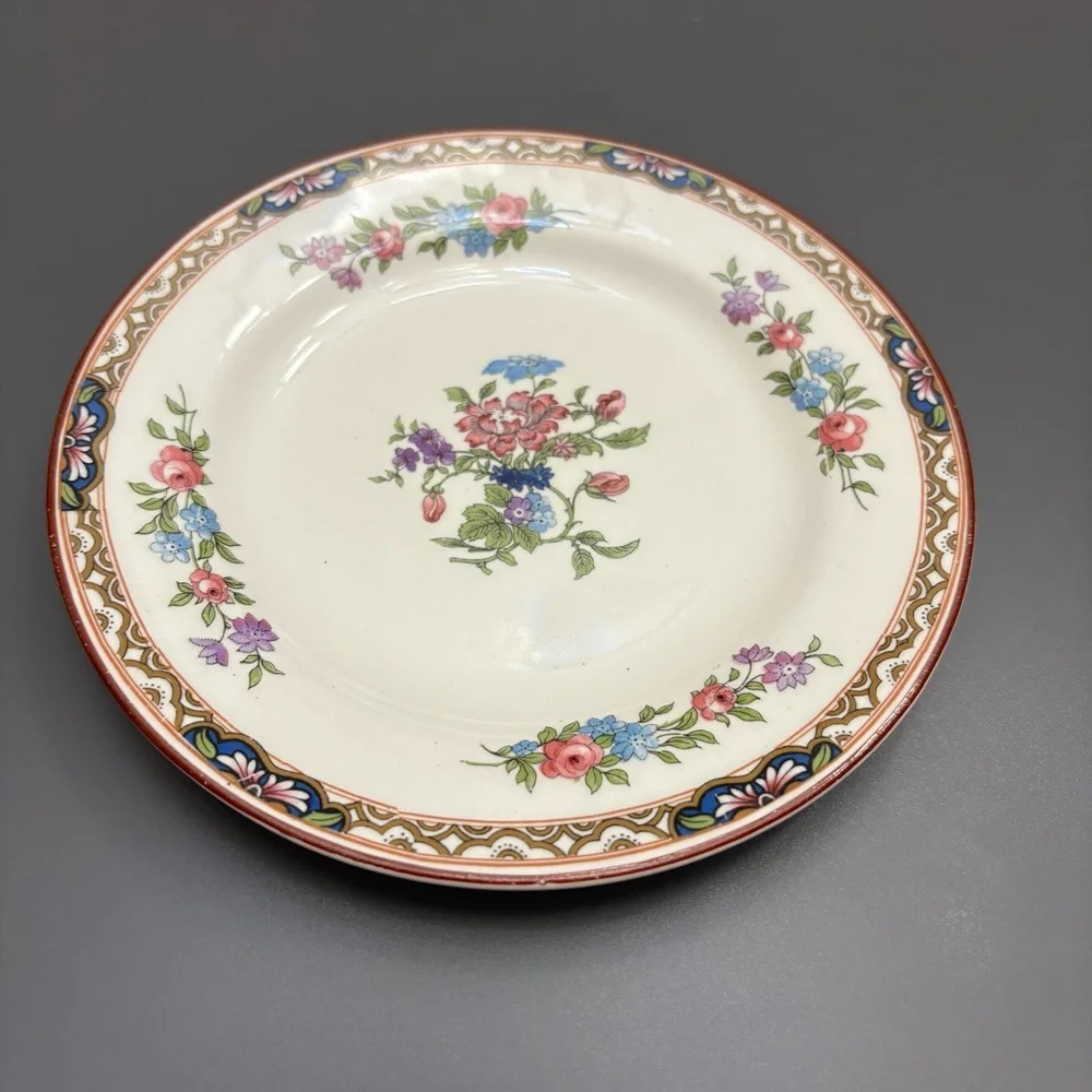 JG MEAKIN appetiser plates 6” SOL SUN 391413 FLORAL lot of 4 VNTG made England
